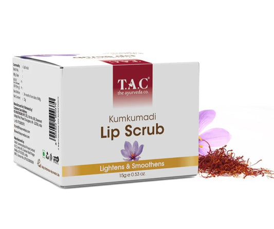 Lip Scrub- TAC Ayurvedic Kumkumadi Lip Scrub which Softens & Brightens the Lip 15gm