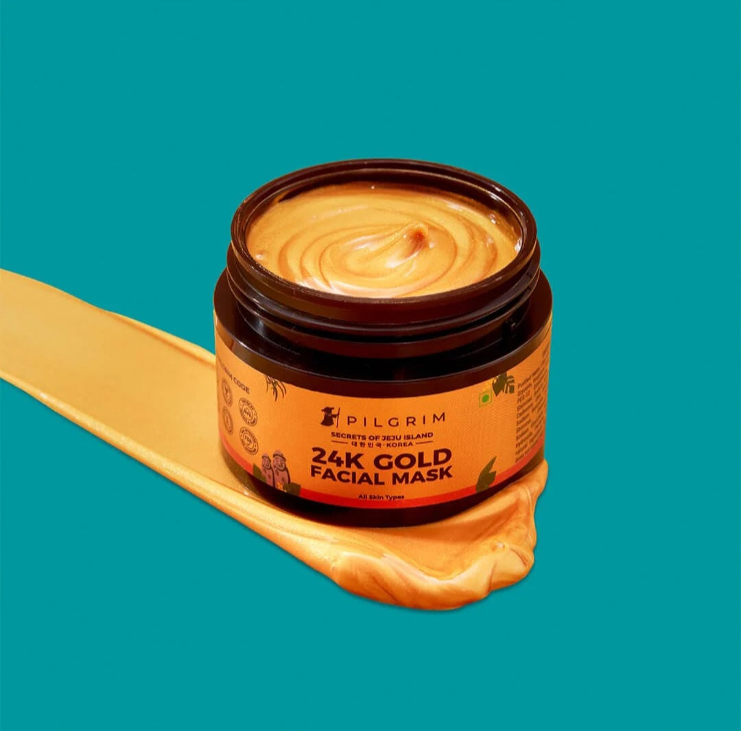 Face Pack and Face Mask- PILGRIM 24K Gold Facial Mask for All Skin Types - 50gm