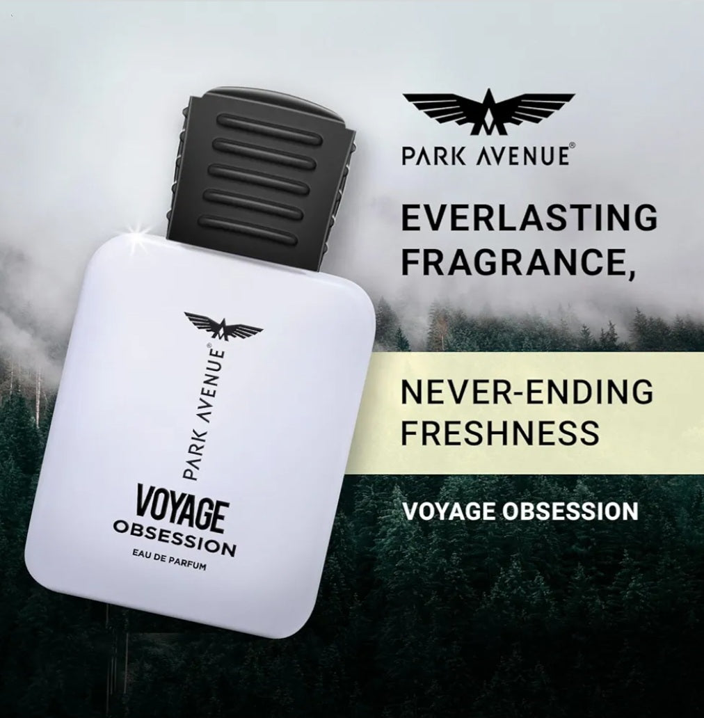 Perfumes & Deodorants- PARK AVENUE VOYAGE OBSESSION Long Lasting Perfume for Men with Amber & Musk 50 ml