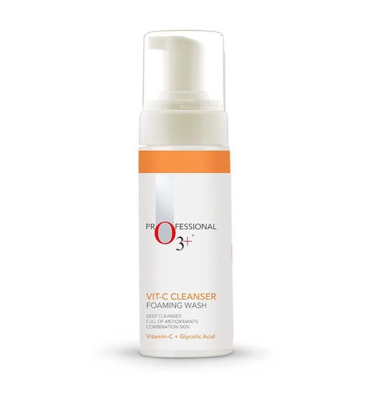 Face Wash- Professional O3+ Vitamin-C Deep Cleansing Foaming Face Wash with Glycolic Acid which is Full of Antioxidants and Suitable for Combination Skin 150ml