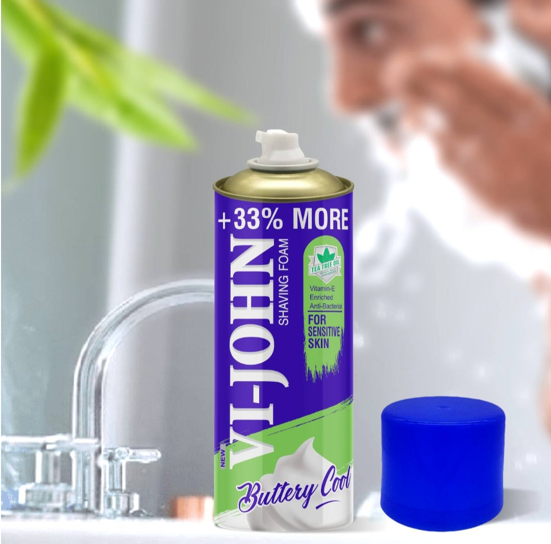 Shaving Foam- Vi-John Buttery Cool Shaving Foam for Sensitive Skin 400gm