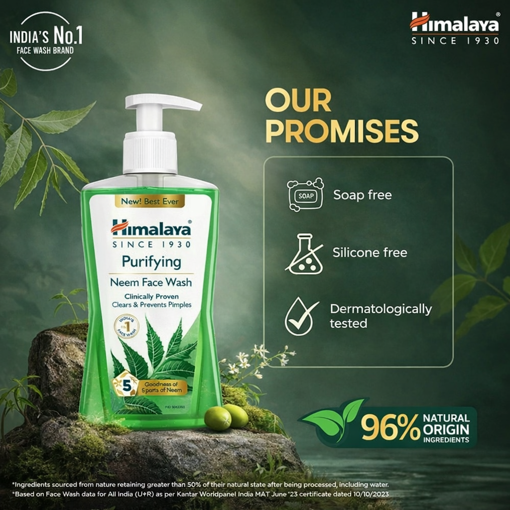 Face Wash- Himalaya Purifying & Clinically Proven Neem Face Wash which Clears & Prevents Pimples - 400ml