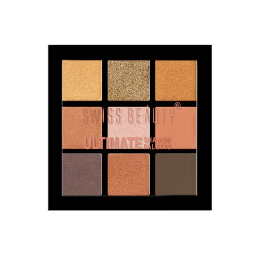 Makeup Eyeshadow- Swiss Beauty Ultimate 9 Color Eyeshadow Palette (Shade-03) consists of highly pigmented shades in matte, shimmer, and metallic finishes for creating endless eye looks - 6gm