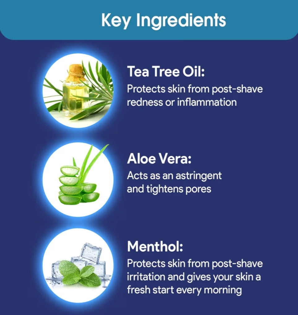 Shaving & Grooming- Bombay Shaving Company's Anti-Redness Shave Gel enriched with Tea Tree & Aloevera which gives Deep Hydration with Ultra Cooling Effect, Suitable for Sensitive Skin - 100gm