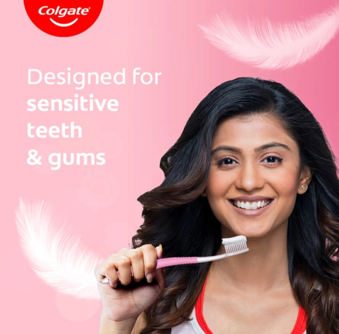 Tooth Brush- Colgate Sensitive Mega Saver Pack of 4 Feather Touch Soft Toothbrushes Designed for Sensitive Teeth