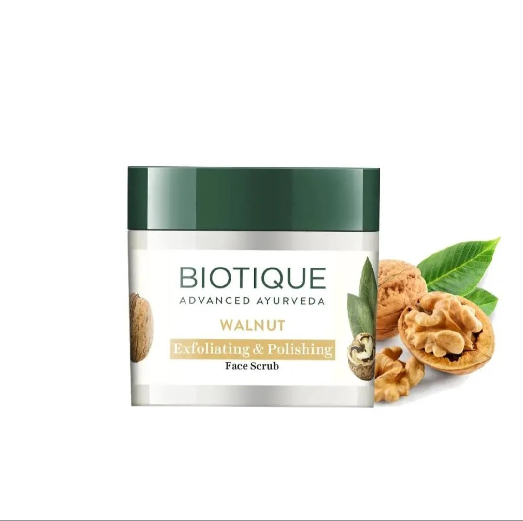 Face Scrub- Biotique Advanced Ayurveda Walnut Exfoliating & Policing Face Scrub 50gm