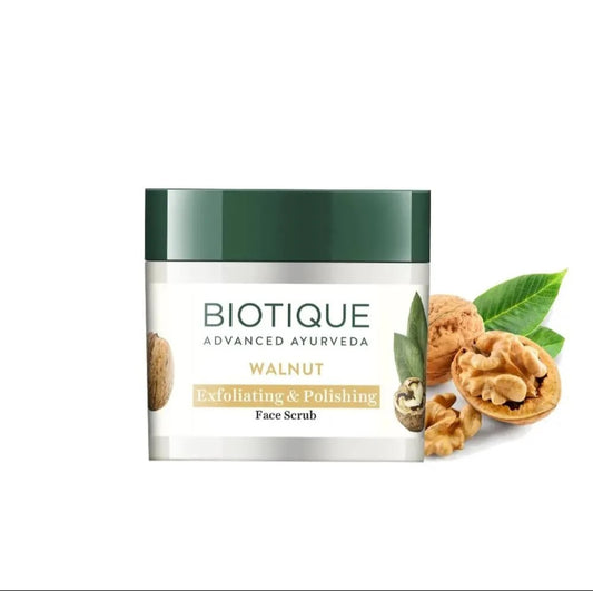 Face Scrub- Biotique Advanced Ayurveda Walnut Exfoliating & Policing Face Scrub 50gm