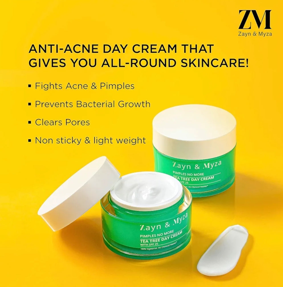 Face Day & Night Cream- Zayn & Myza (ZM) Tea Tree Day Cream with SPF-25 which Prevents from Pimples 50gm