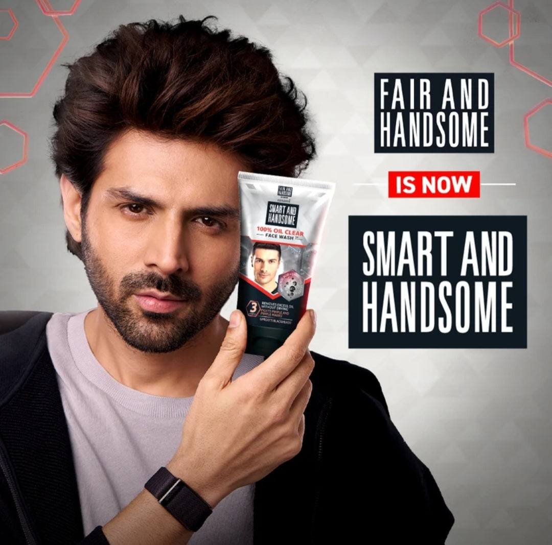 Face Wash- Smart And Handsome (by Emami) 100% Oil Clear Face Wash with 3-in-1 Benefits (1. Removes Excess Oil without Drying the Skin, 2. Fights Pimple & Pimple Marks and 3. Uproots Blackheads) - 150gm