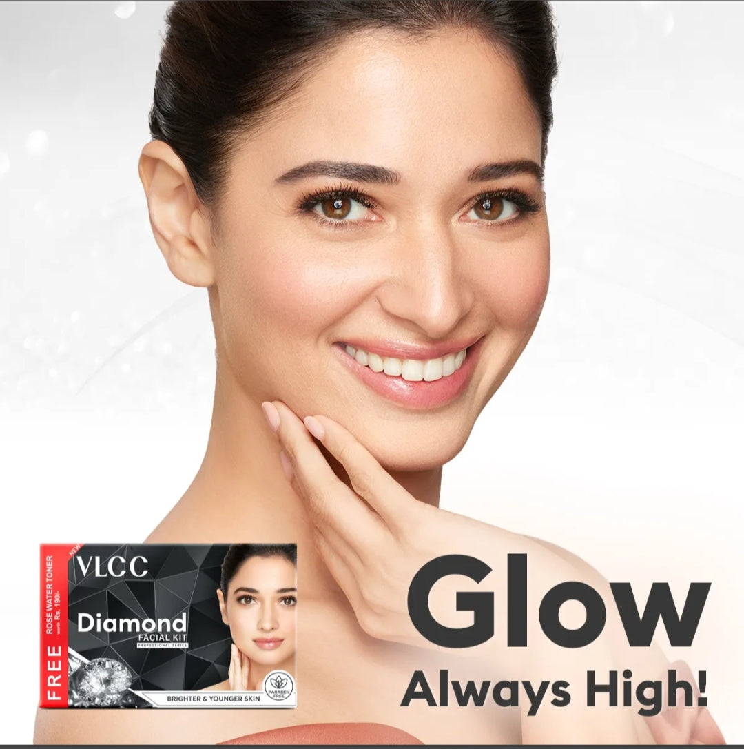 Facial Kit- VLCC Diamond Facial Kit (300gm) with FREE Rose Water Toner (100ml)