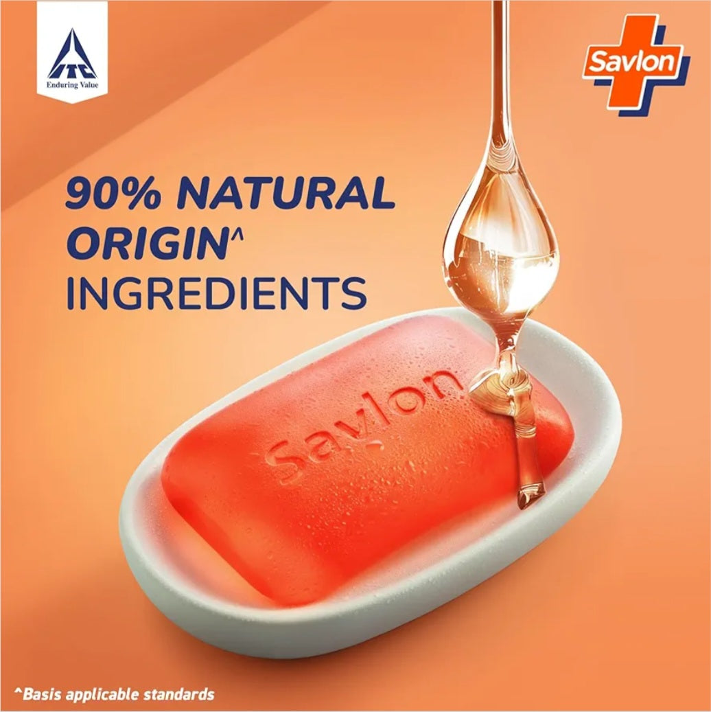 Bathing Soap- Savlon Bathing Soaps (Value Pack of 5 Units) infused with Glycerin for Soft & Moisturised Skin and Protects from 99.99% Germs - 120gmx5