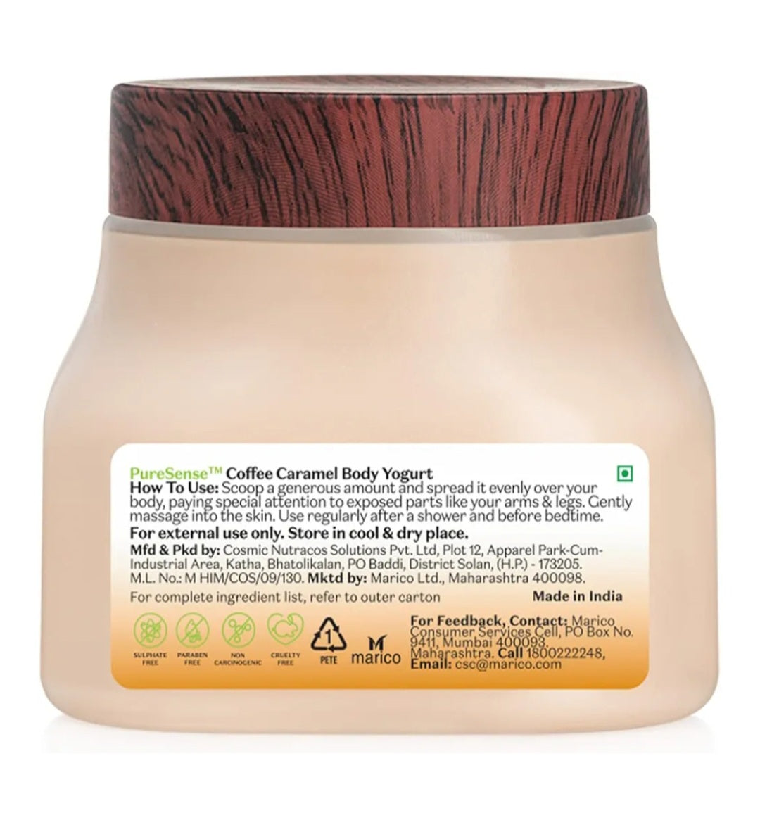 Lotions & Moisturizers- Pure Sense Coffee Caramel Body Yogurt with Coffee Arabica & Niacinamide for Deeply Nourished, Moisturised and Glowing Skin. Light Weight Hydration for All Skin Types 160ml