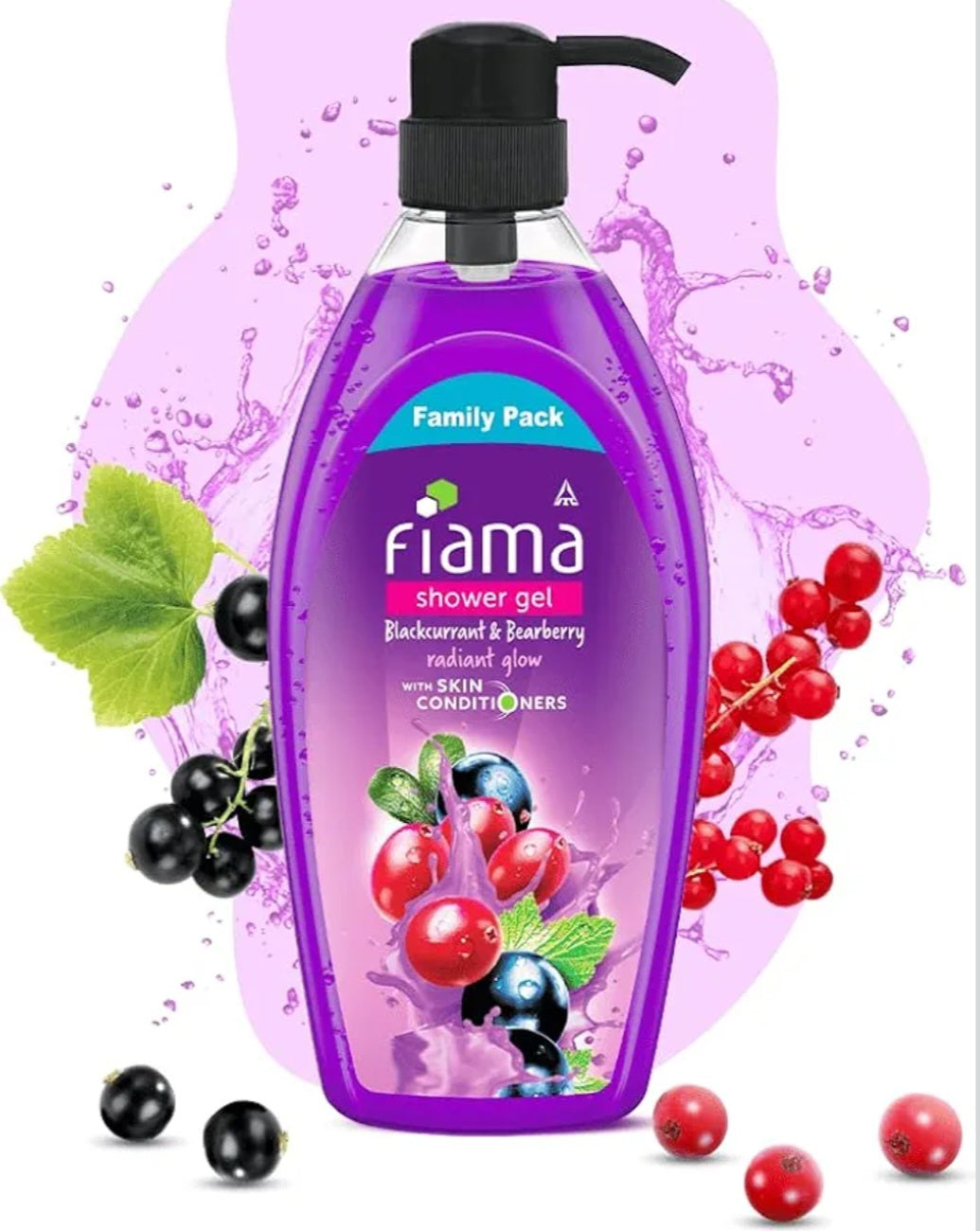 Body Wash & Shower Gel- Fiama Skin PH Friendly Shower Gel enriched with Blackcurrant & Bearberry which gives Radiant Glow and Conditioners the Skin - 500ml