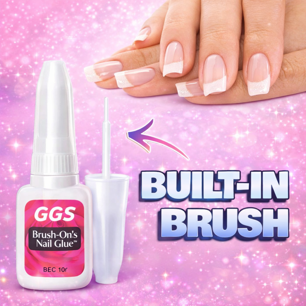 Makeup Nail Glue- GGS Strong Hold Nail Glue with Built-In Brush