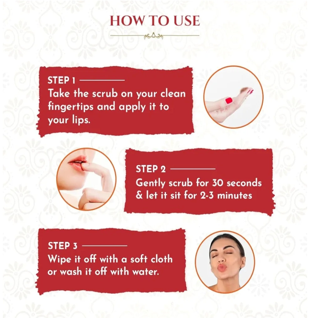 Lip Scrub- Khadi Strawberry Lip Scrub for Soft & Pink Lips 15gm