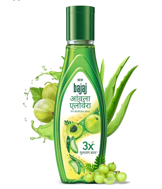 Hair Oil- New Bajaj Amla & Aloevera Non-Sticky Hair Oil for 3x Stronger & Softer Hairs - 160ml