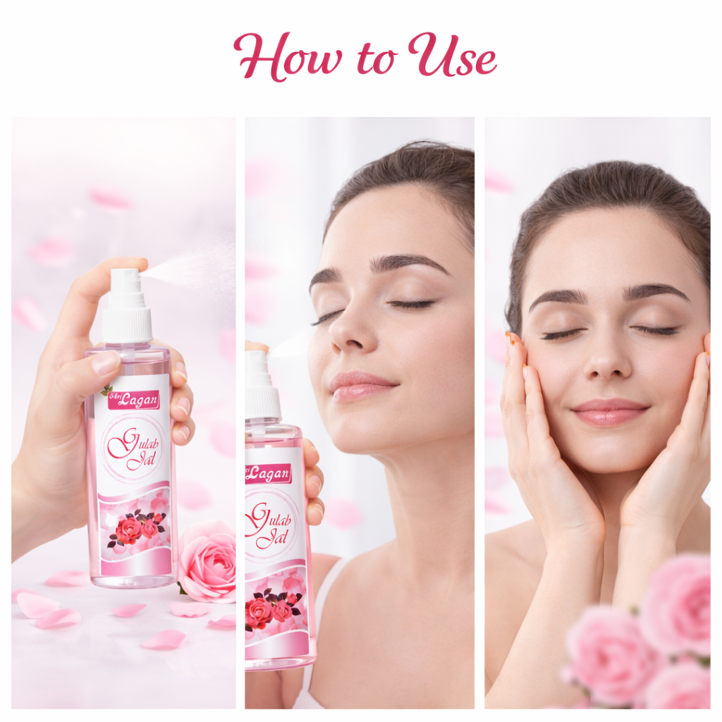 Rose Water- Shri Lagan's Pure Herbal Gulabjal for Glowing Skin- 60ml