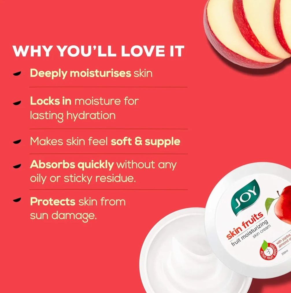 Lotions & Moisturizers- JOY Fruits Moisturizing Skin Cream with Jojoba & Almond Oil - 100ml