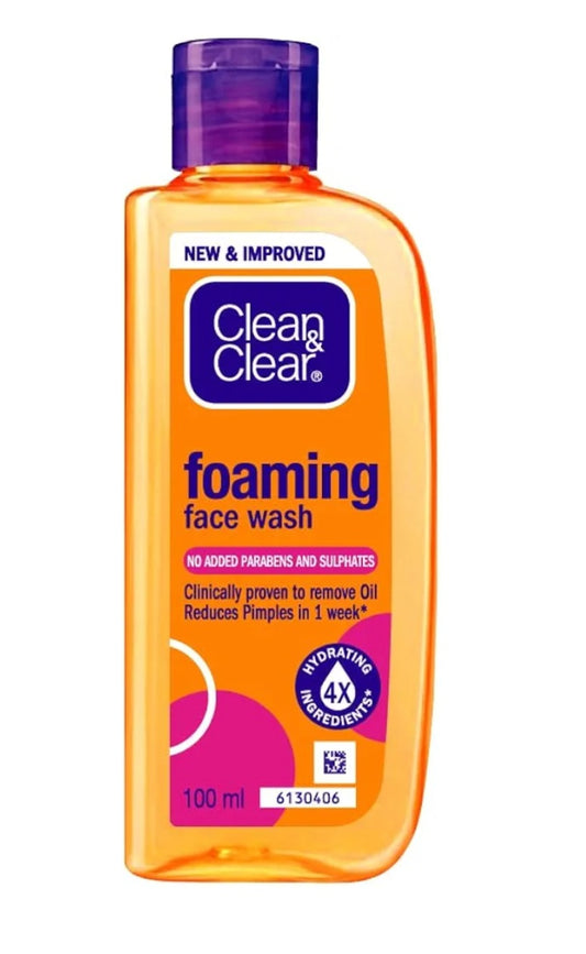 Face Wash- Clean & Clear Foaming Face Wash which is Clinically Proven to Remove Oil and Reduces Pimples in 1 Week 100ml