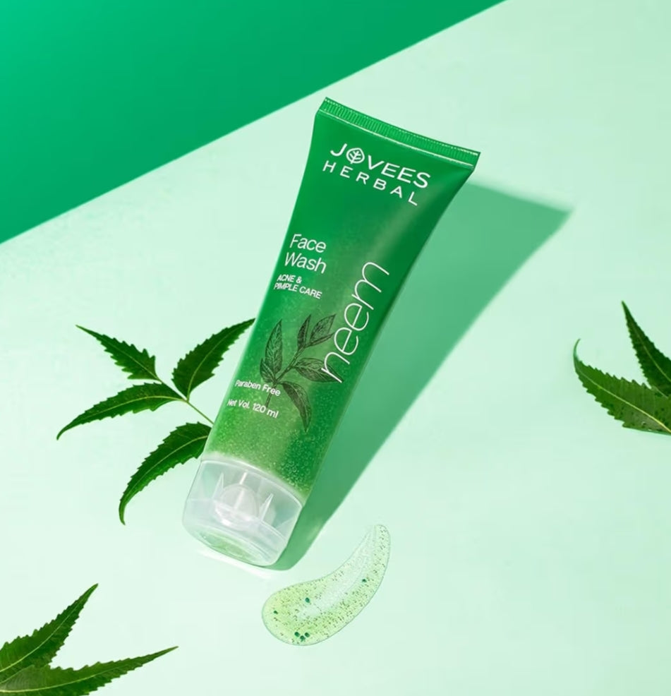 Face Wash- JOVEES Herbal's Paraben Free NEEM Face Wash for Acne & Pimple Care - 50ml
