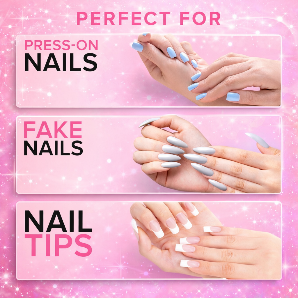 Makeup Nail Glue- GGS Strong Hold Nail Glue with Built-In Brush