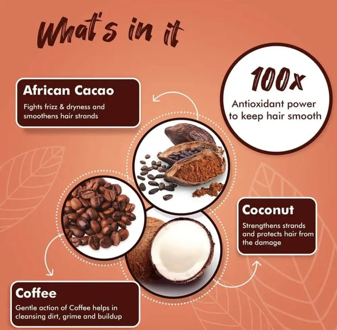 Hair Shampoo- MyGlamm Superfoods Cacao, Coconut & Coffee Shampoo which Helps Treat Dryness & Dandruff, Moisturizes the Scalp and Promotes Hair Growth - 200ml
