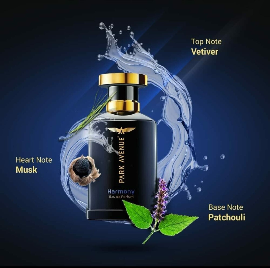 Perfumes & Deodorants- PARK AVENUE HARMONY Natural Perfume Spray for Men with Aromatic Blend Of Patchouli, Musk & Vetiver 50ml