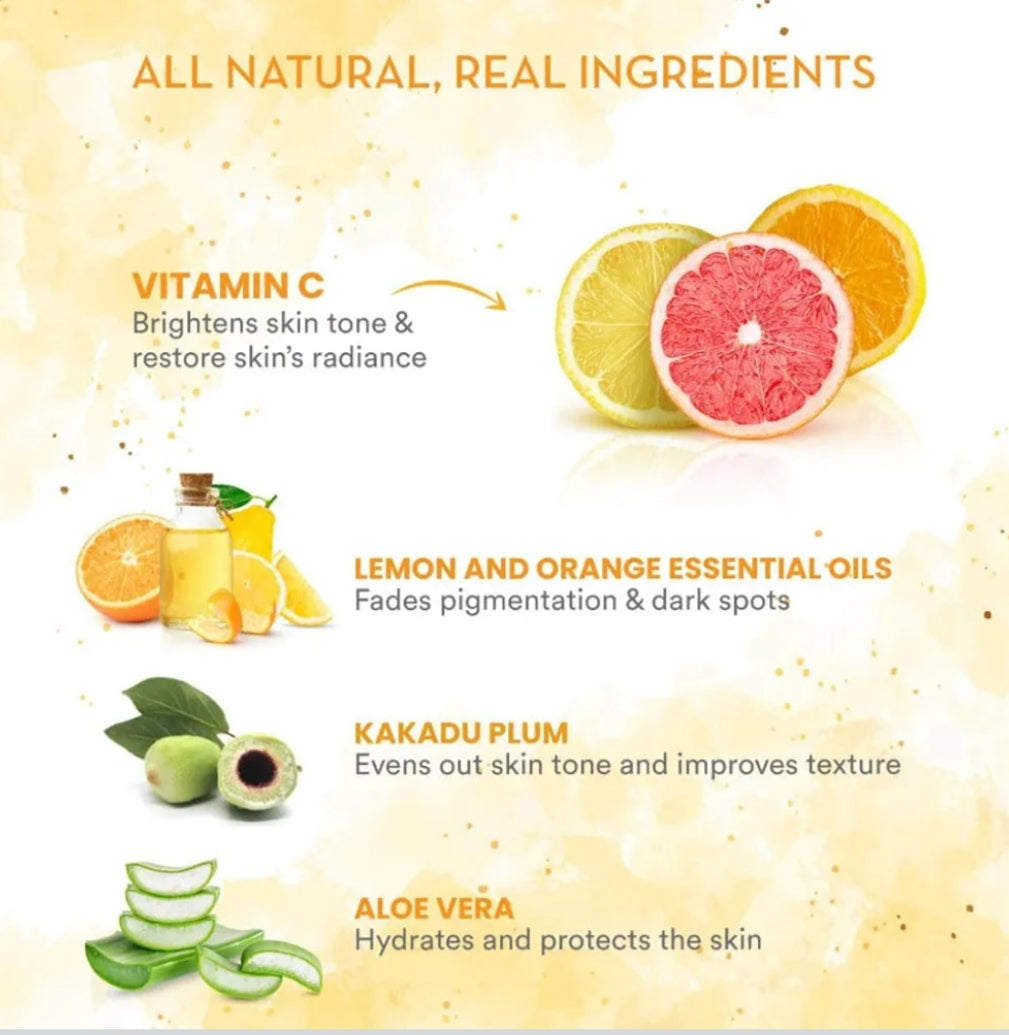 Facial Kit- WOW Vitamin-C Brightening Facial Kit infused with Vitamin-C & Orange Peel Oil for Brighter and Even Toned  Skin - 60ml (6 units x 10ml)