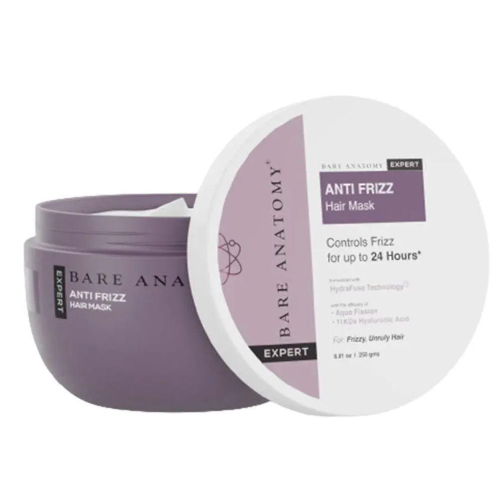Hair Mask- Bare Anatomy EXPERT Anti-Frizz Hair Mask which is formulated with Hyaluronic Acid and Fatty Acids which Nourishes the Scalp & Hairs, improves Hair Texture, adds shine and Controls Frizz for Up to 24 Hrs - 250gm