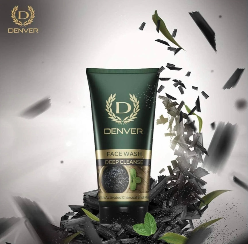 Face Wash- DENVER Deep Cleanse Face Wash with Activated Charcoal and Mint 50gm