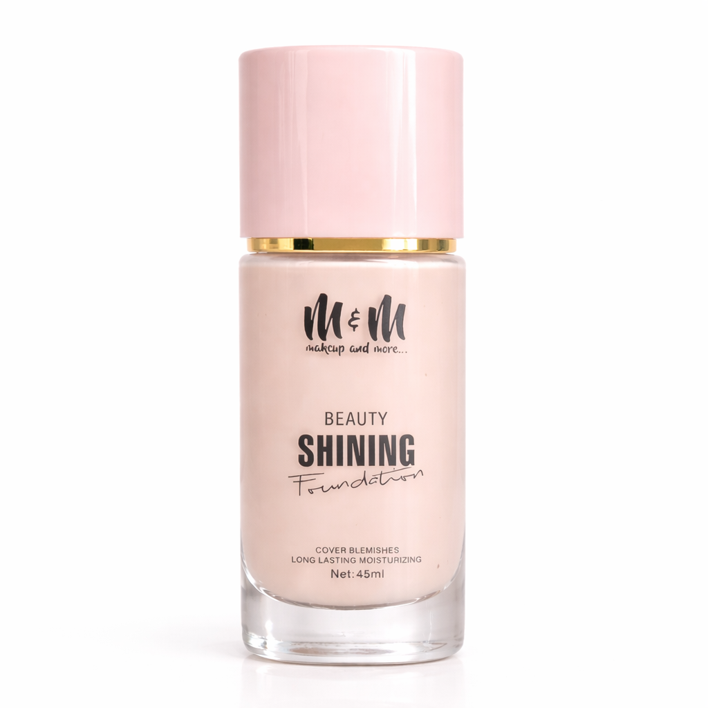 Makeup Foundation- M&M (Makeup & More) Beauty Shining Foundation which is a Long-Lasting Formula for Smooth and Moisturized Skin with Perfect Blemish Coverage (Shade-01 : Ivory) - 45ml