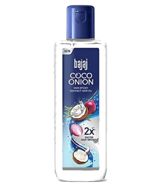 Hair Oil- New Bajaj Coco Onion Non-Sticky Hair Oil which Provides Nourishment to the Scalp and Promote 2x faster hair growth - 180ml