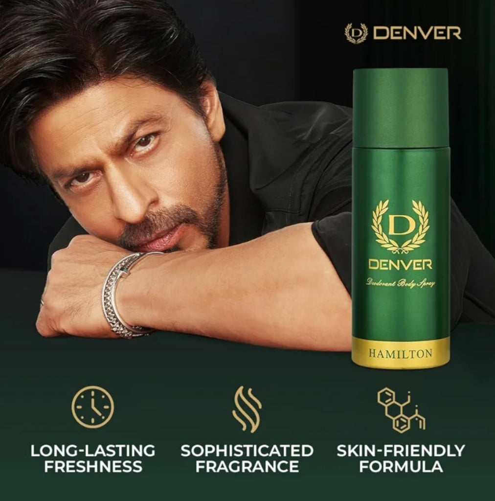 Perfumes & Deodorants- DENVER Hamilton Green Deodorant Body Spray for Long-Lasting Fragrance - 150ml