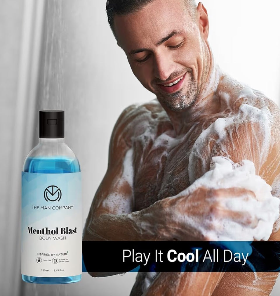 Body Wash & Shower Gel- The Man Company's Menthol Blast Body Wash for Refreshed and Cool Feelings- 250ml