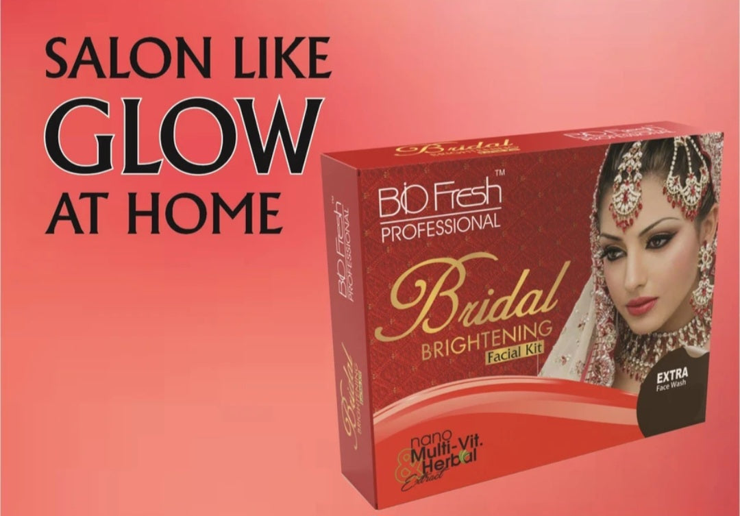 Facial Kit- Biofresh Professional's BRIDAL Brightening 4 Steps (1. Exfoliate, 2. Gel, 3. Nourish and 4. Enhance) Facial Kit 60ml (Face Wash Worth Rs.65/- Free within the Kit