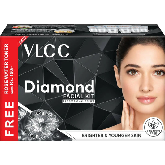 Facial Kit- VLCC Diamond Facial Kit (300gm) with FREE Rose Water Toner (100ml)