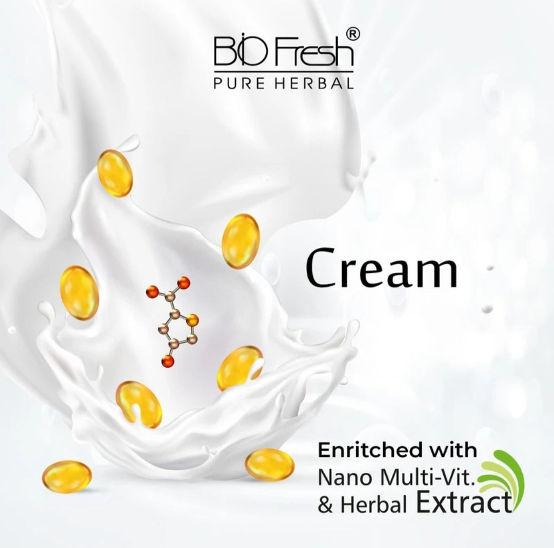 Lotions & Moisturizers- BioFresh Pure Herbal Aroma Badam & Honey Skin Moisturizing Cream with Oat Extract & Vitamin-E 200ml