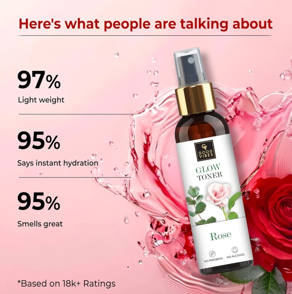 Face Toner- Good Vibes ROSE Glow Toner 120ml