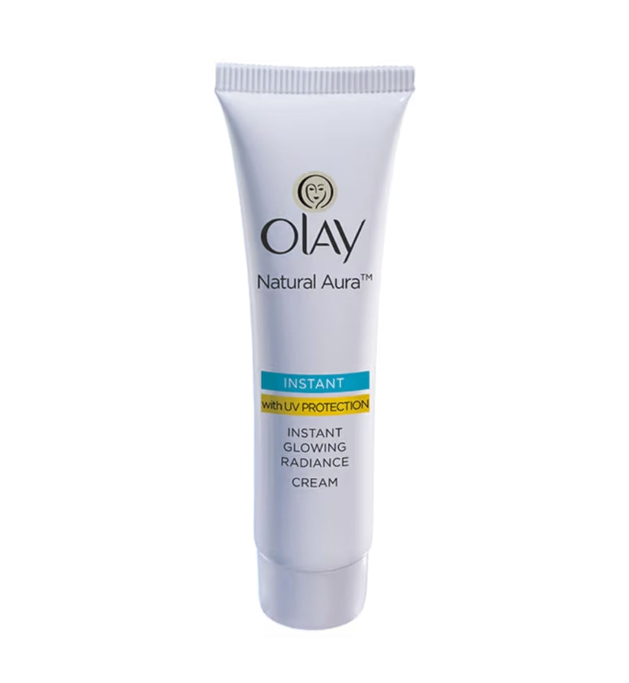 Brightening & Glowing Cream- OLAY Natural Aura Instant Glowing Radiance Light & Non-Greasy Cream with UV Protection 20gm