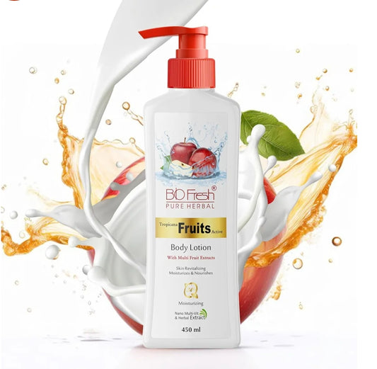 Lotions & Moisturizers- BIO-FRESH HERBAL'S Tropicana Fruits Non-Sticky & Skin Hydrating Body Lotion (24 Hour Moisturizing) 450ml