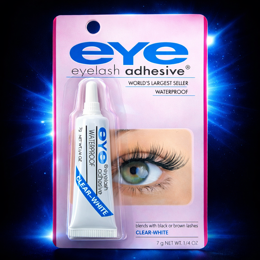 Makeup Eyelash Adhesive Glue- EYE Eyelash Adhesive Glue, a waterproof formula that dries clear-white and is designed for securely bonding false eyelashes to natural lashes - 7gm