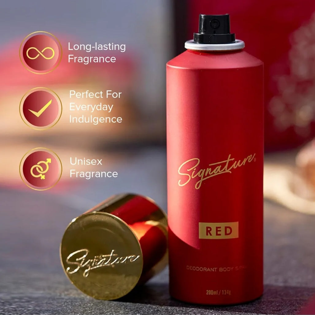 Perfumes & Deodorants- Signature RED Elegent & Citrus Aromatic Deodorant Body Spray 200ml