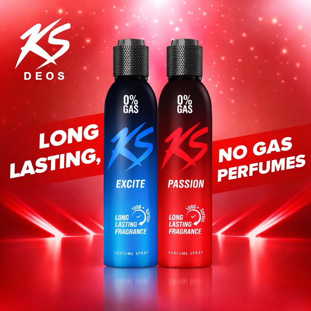 Perfumes & Deodorants- KS EXCITE 0% Gas Long-Lasting Fragrance Perfume Body Spray - 150ml