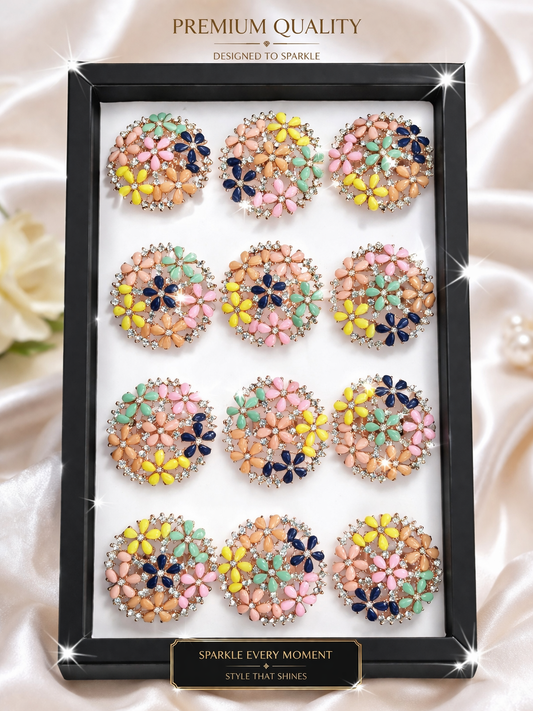 Artificial Jewellery - Finger Rings - 🌸 Multicolor Floral Designer Ring with Sparkle which is a Perfect Blend of Elegance, Charm, and Modern Fashion.