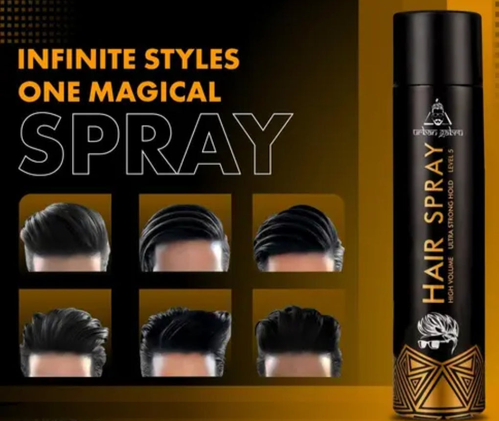 Men's Shaving, Styling and Grooming- Urban Gabru Hair Spray (Level 5 - Ultra Strong Hold) for Men 250ml