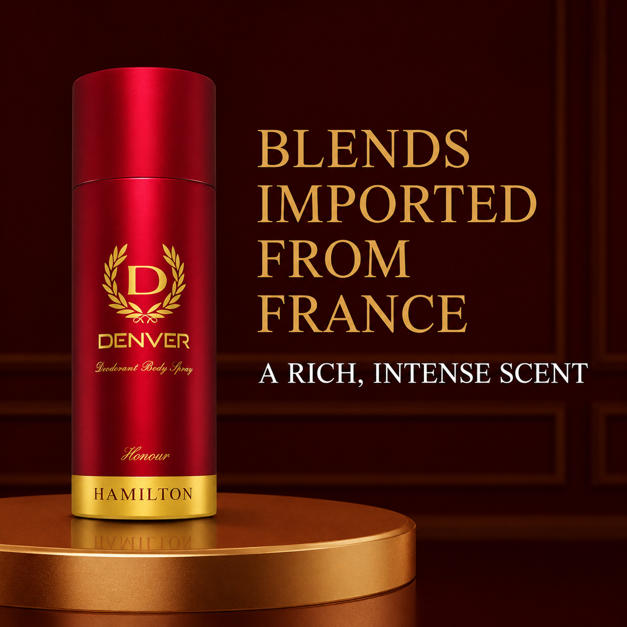 Perfumes & Deodorants- DENVER Hamilton HONOUR  Long-Lasting Deodorant Body Spray for the Real Men, enriched with Fresh Citrus Spicy Notes followed by a Musky Signature with the base of Sandal and Amber - 150ml