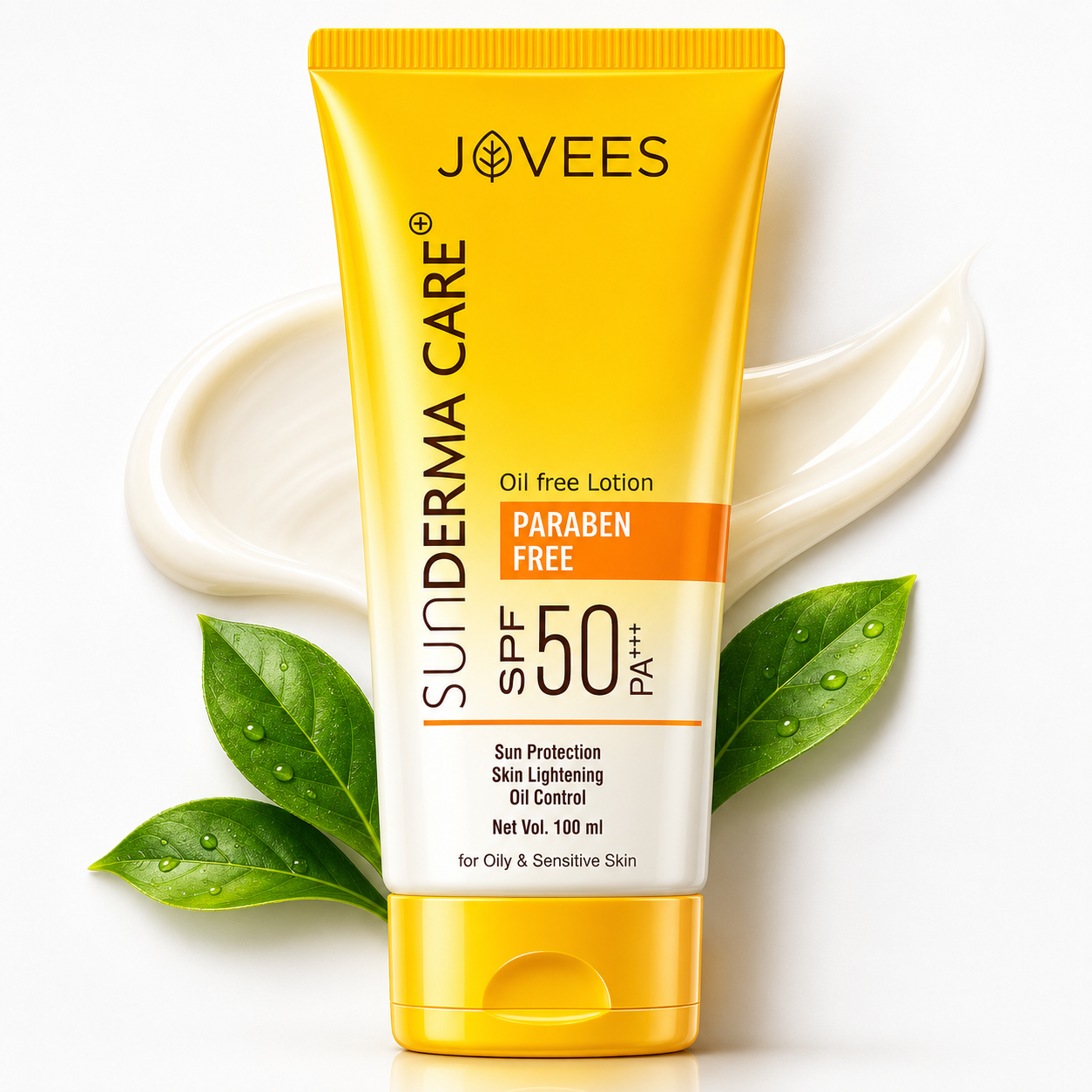 Sunscreen- JOVEES Herbal's SUNDERMA CARE Paraben Free SPF-50 PA+++ (Sun Protection) Skin Lightening & Oil Control Sunscreen Lotion suitable for Oily & Sensitive Skin- 100ml
