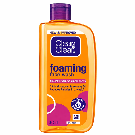 Face Wash- Clean & Clear Foaming Face Wash which is Clinically Proven to Remove Oil and Reduces Pimples in 1 Week - 240ml