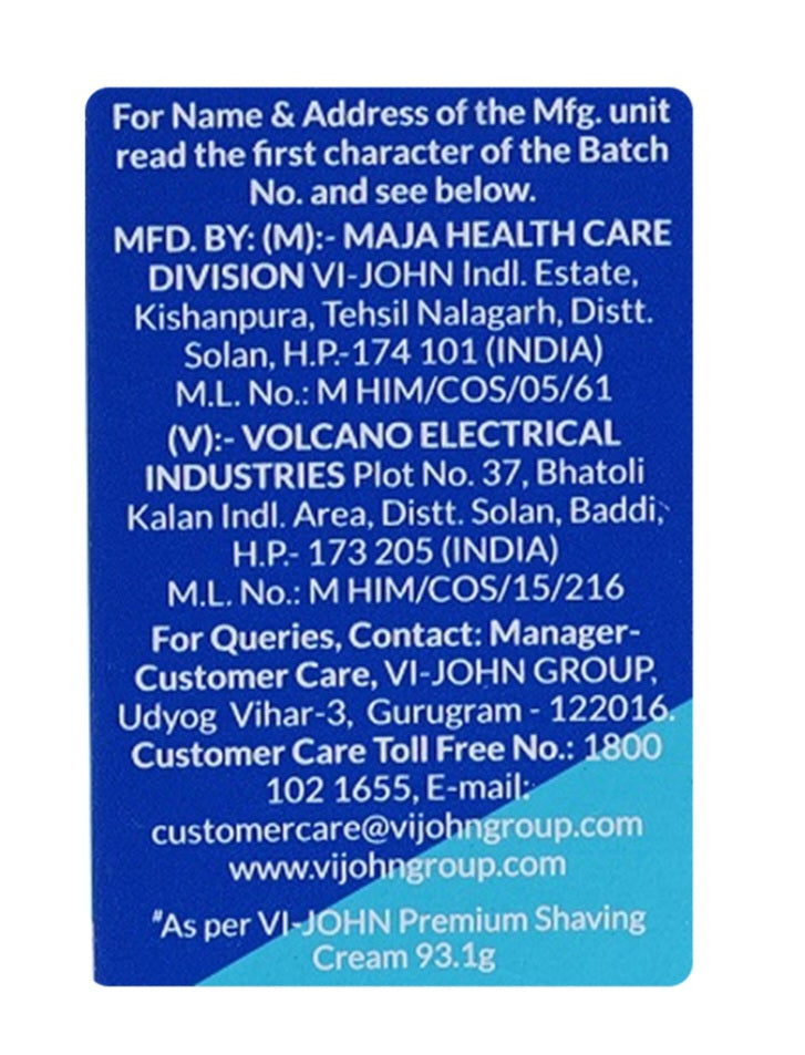 Shaving Cream- Vi-John Original Shaving Cream for all Skin Type 124gm (2 Pieces)
