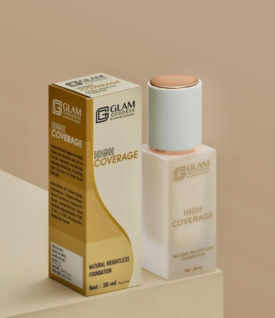 Makeup Foundation- Glam Goddess High Coverage Natural Weightless Foundation - 30ml